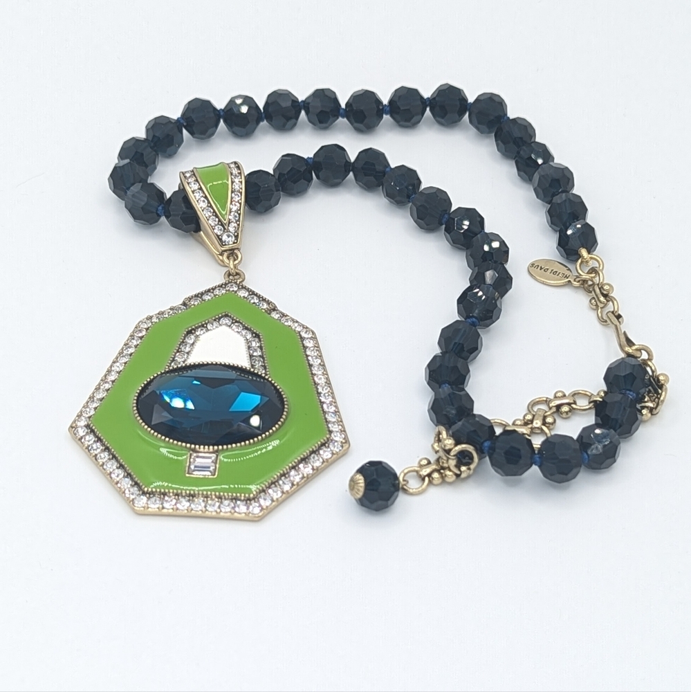 Heidi Daus Well Connected Statement Necklace Gree… - image 5